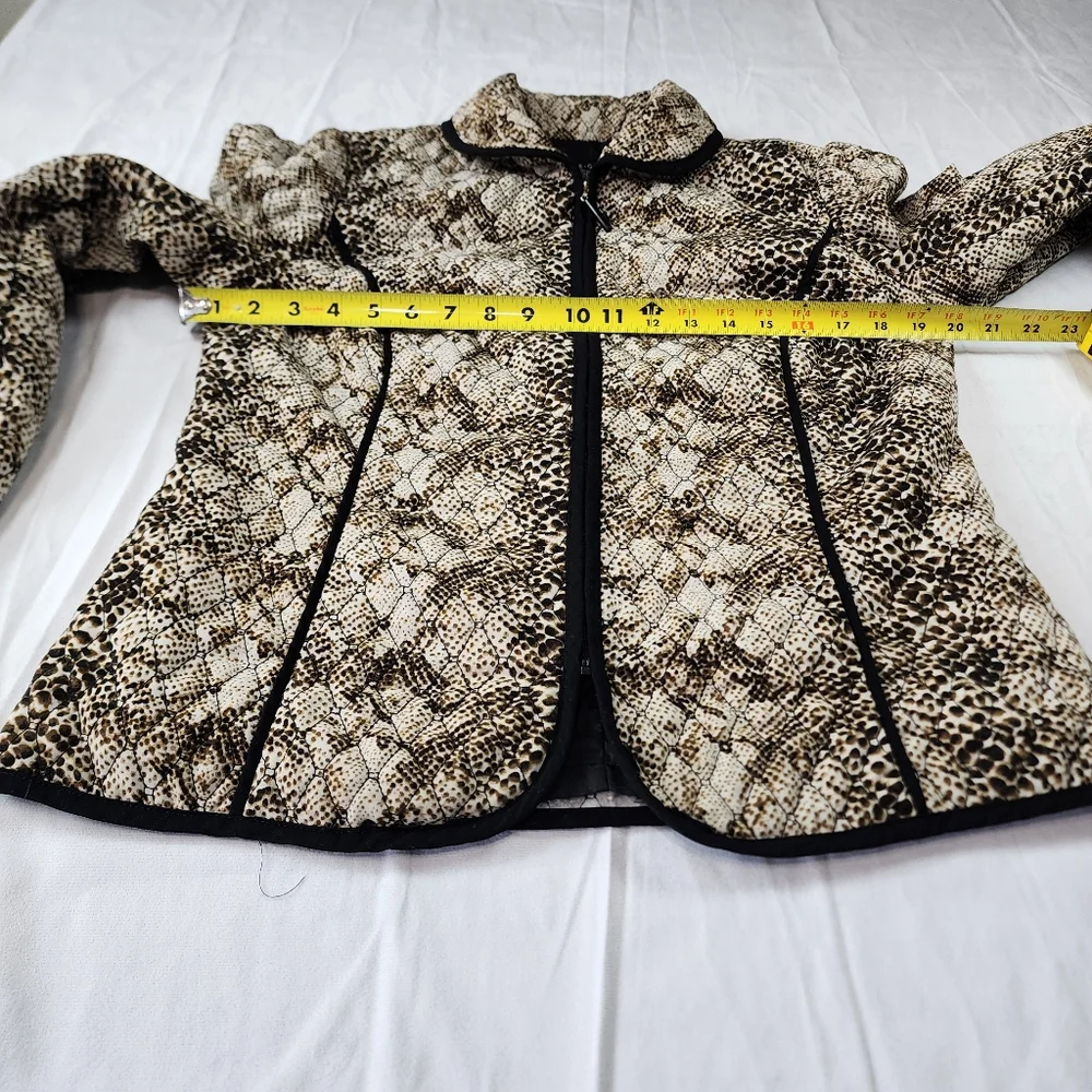 RQT Woman Black Beige Quilted Lightweight Boho Jacket Blazer Size M - Picture 7 of 12